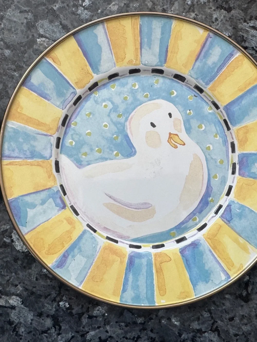 3 MacKenzie-Childs VTG Duck Enamel Plate 8